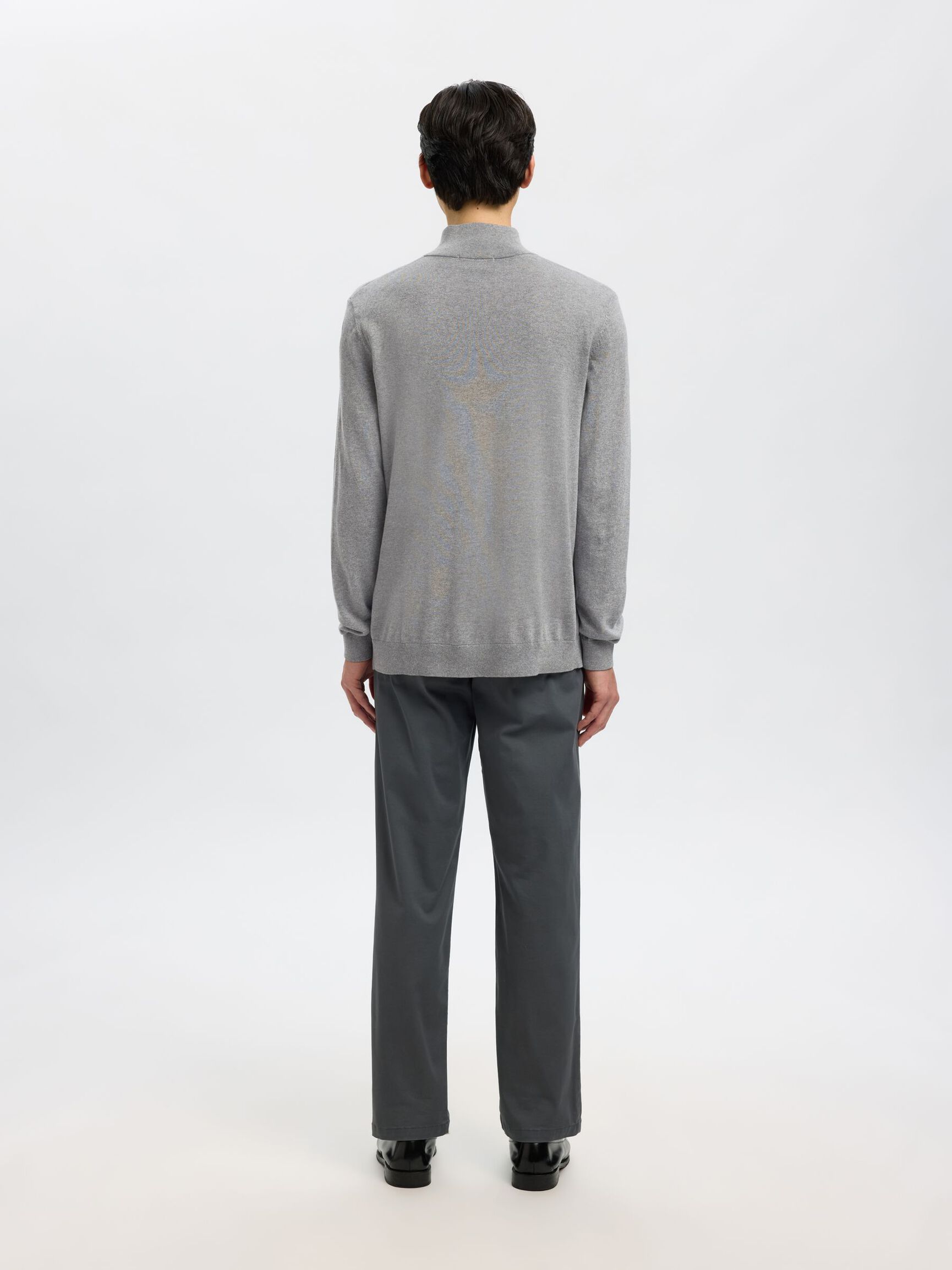 HALVE RITSSLUITING TRUI, Medium Grey Melange, highres