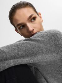 WOLLGEMISCH V-AUSSCHNITT PULLOVER, Medium Grey Melange, highres