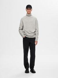 RULLEKRAVE I ULDBLANDING PULLOVER, Light Grey Melange, highres