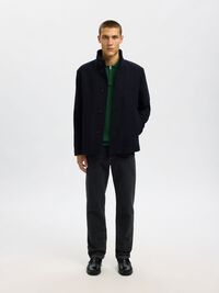 100% COTTON LONG-SLEEVED POLO, Dark Green, highres