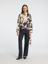 PRINTET SLÅ-OM-BLUSE, Birch, highres