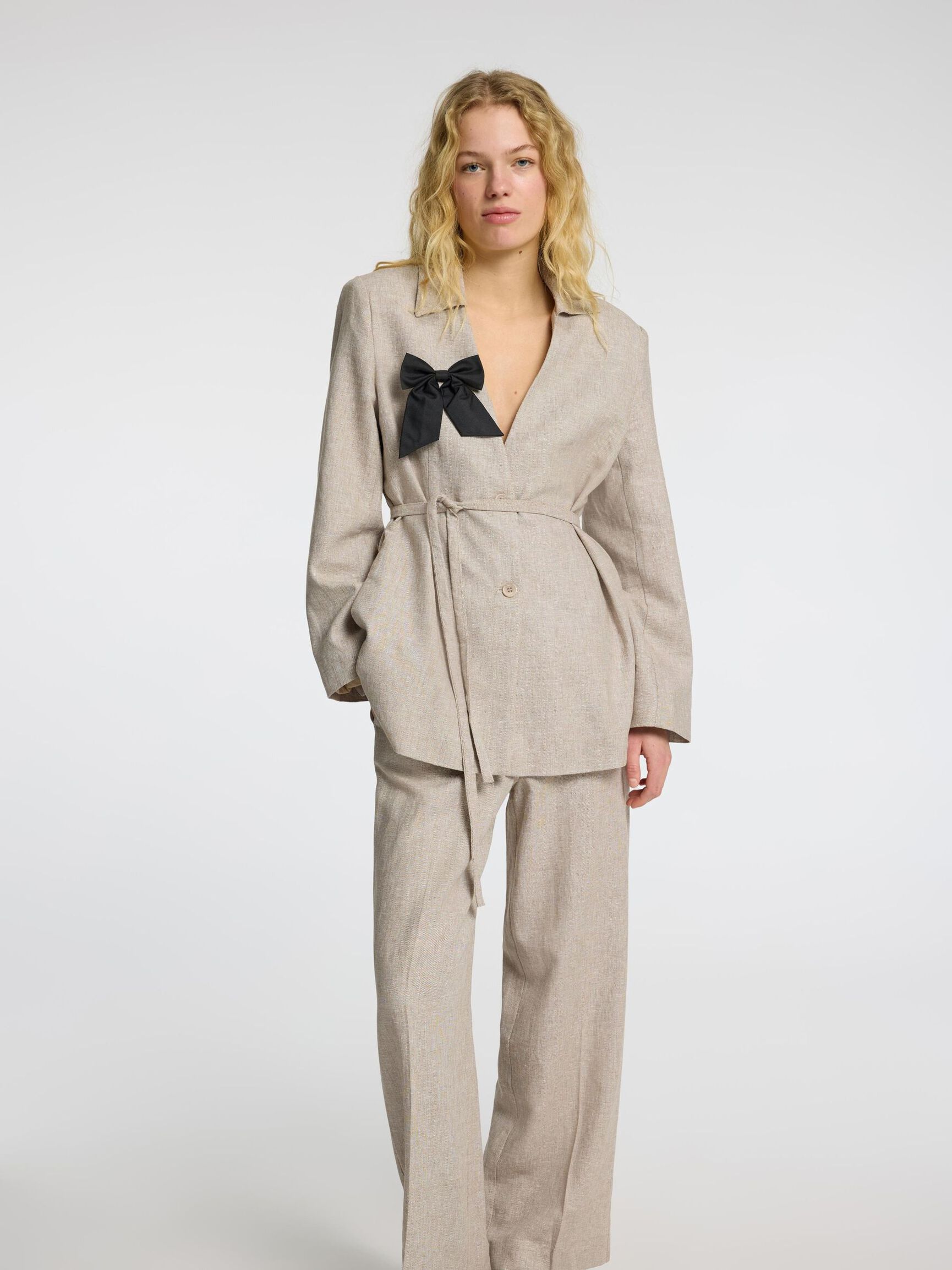 TAILORED WIDE-LEG TROUSERS, Sepia Tint, highres