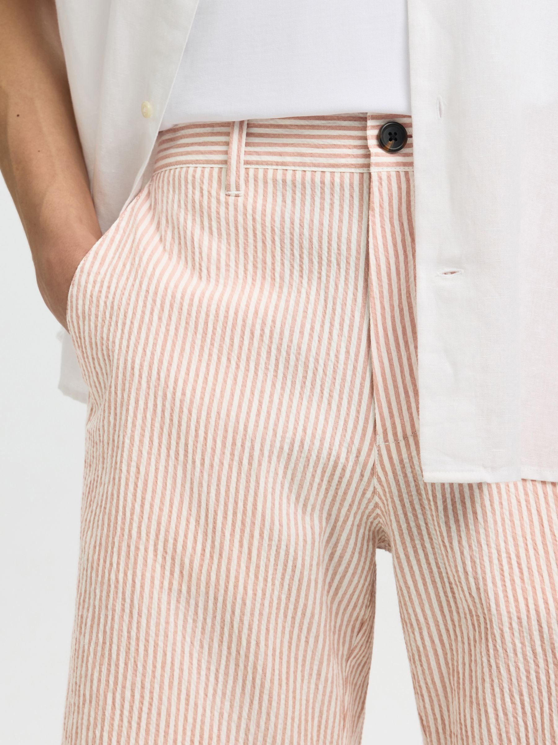 SEERSUCKER SHORTS, Rose Dawn, highres