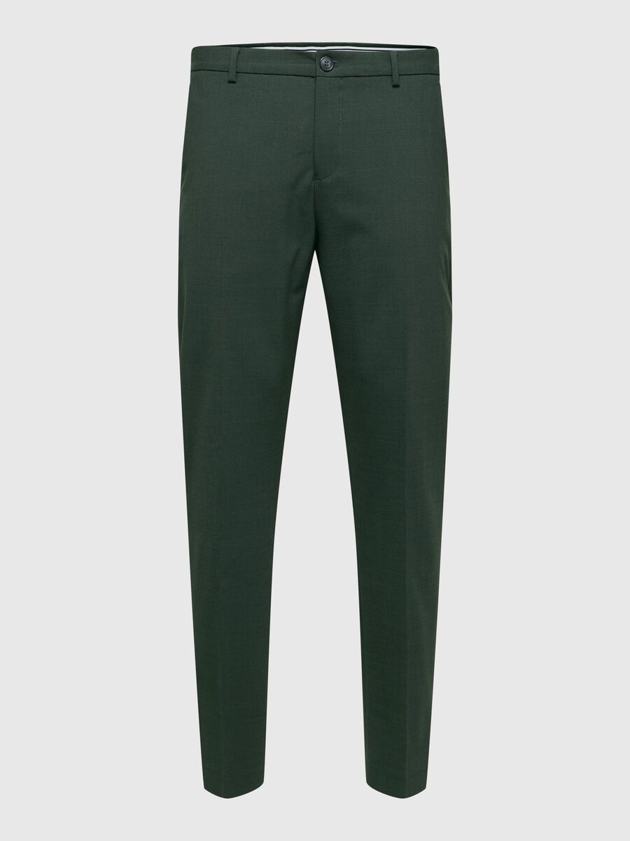 Selected SLIM FIT WOOL BLEND SUIT TROUSERS, Dark Green, highres - 16085258_DarkGreen_001.jpg