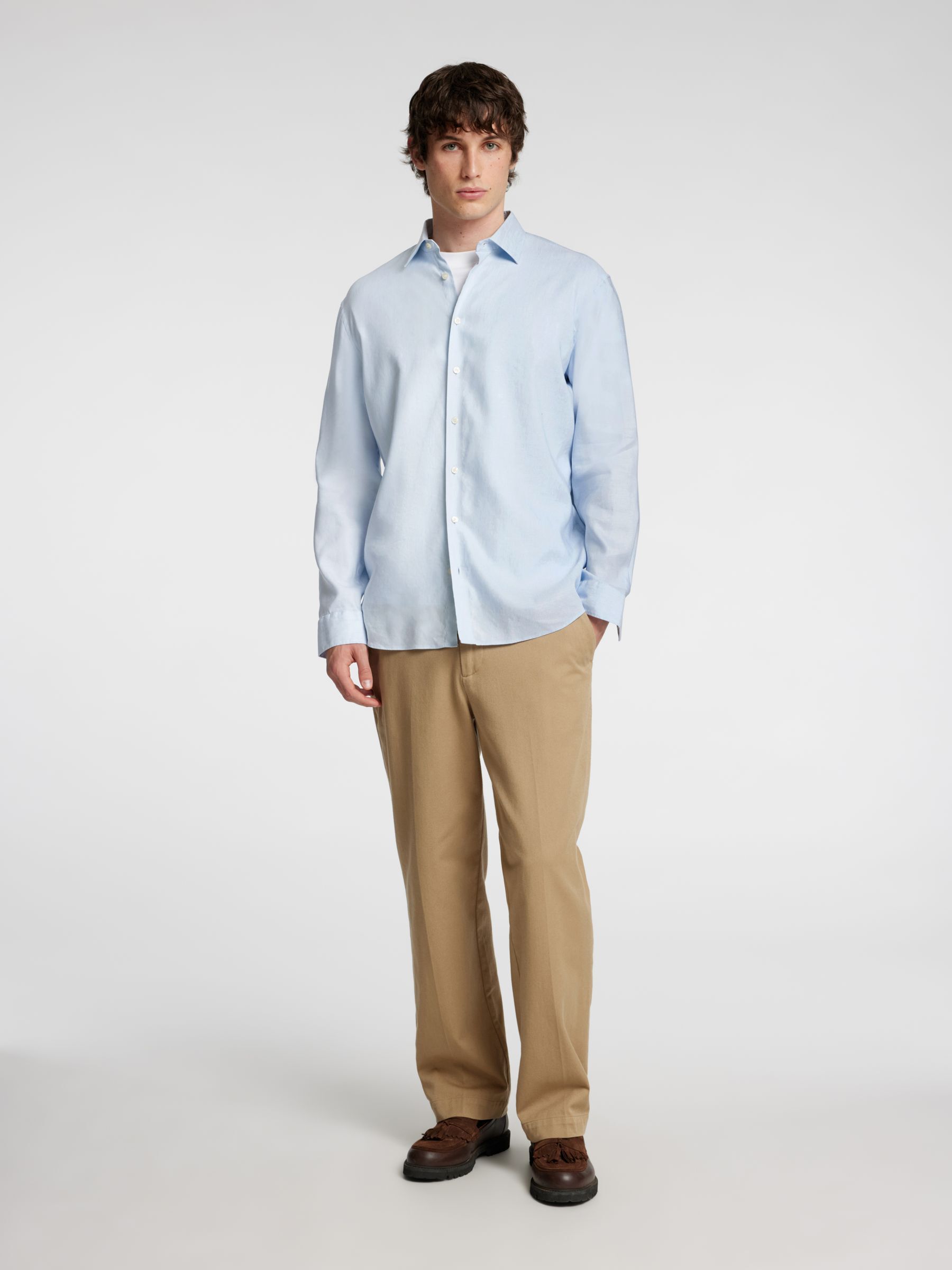 LONG SLEEVED SHIRT, Cashmere Blue, highres