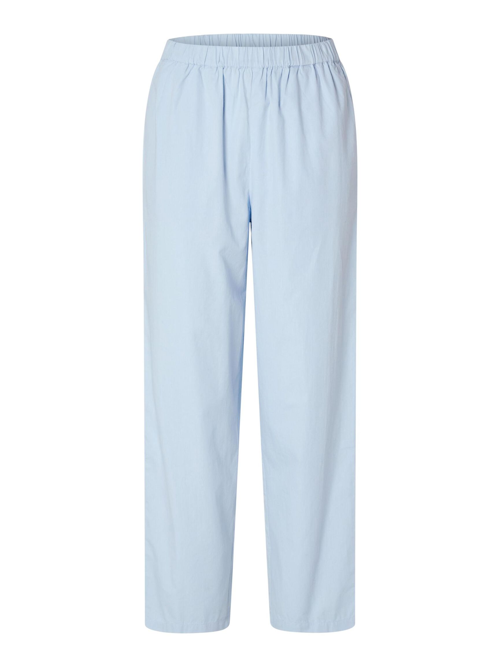 BOMULD HØJTALJEDE BUKSER, Cashmere Blue, highres