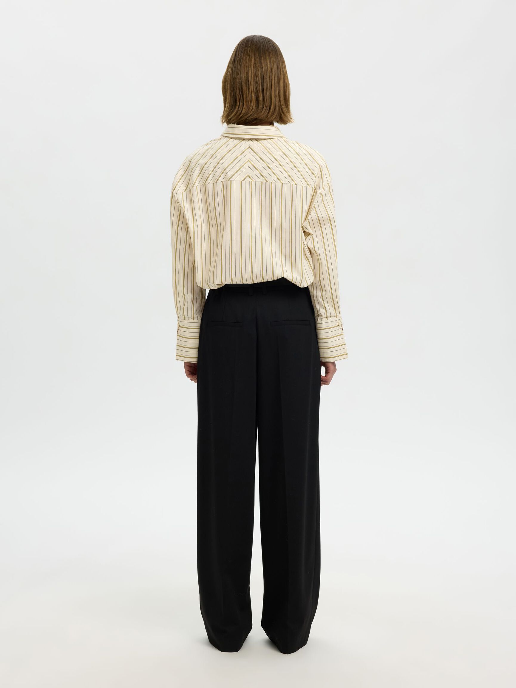 OVERSIZED STRIPED SHIRT, Birch, highres