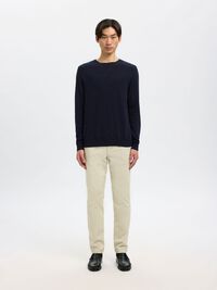 LONG-SLEEVED KNITTED JUMPER, Navy Blazer, highres