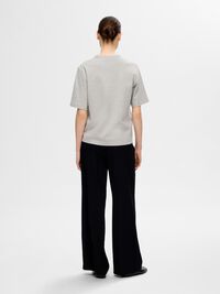 EMBROIDERED T-SHIRT, Light Grey Melange, highres