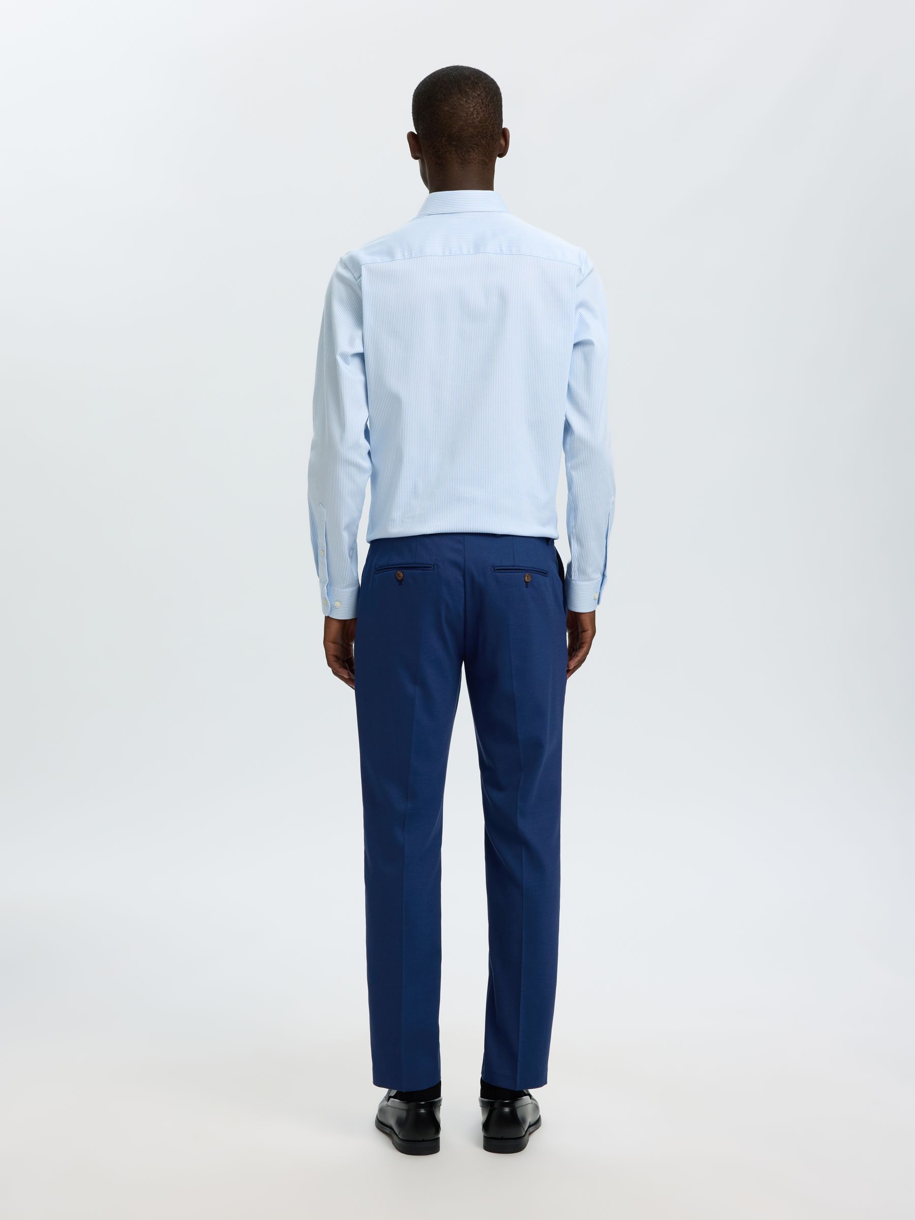 TISSÉ EN LAINE MÉLANGÉE PANTALON, Blue Depths, highres