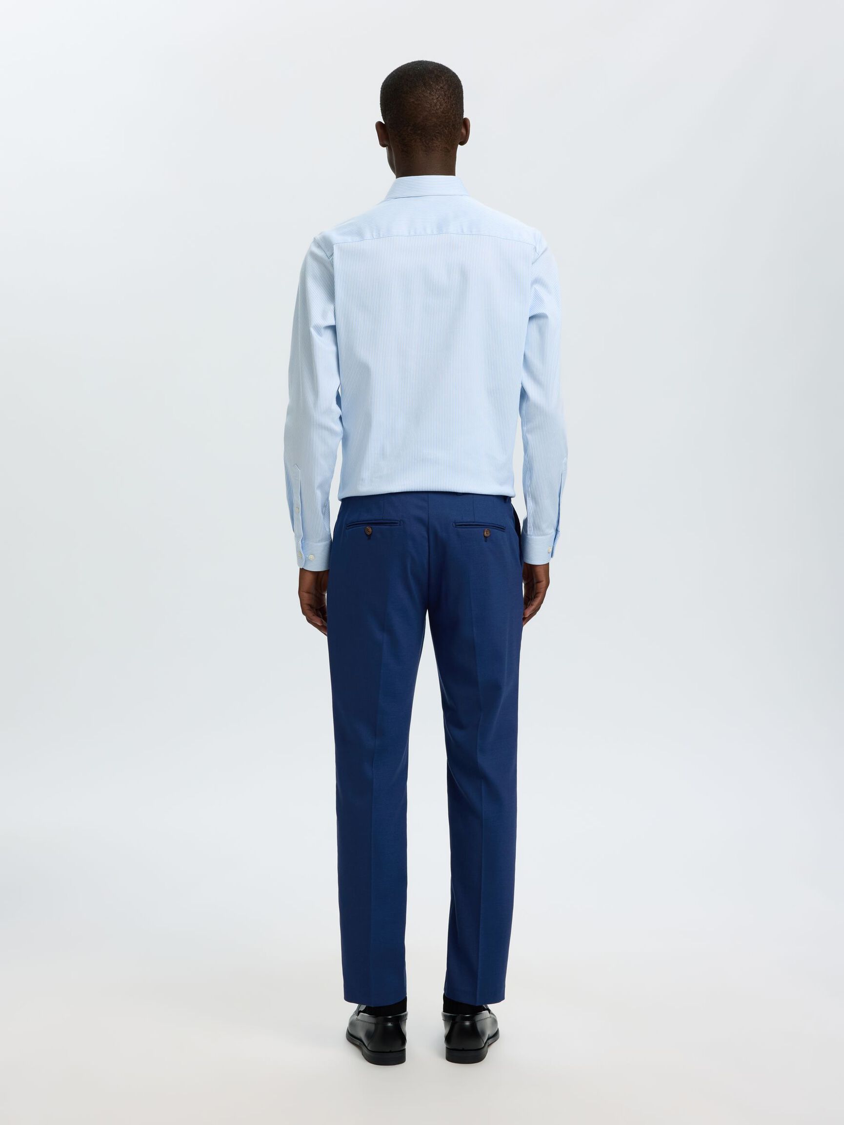 TISSÉ EN LAINE MÉLANGÉE PANTALON, Blue Depths, highres