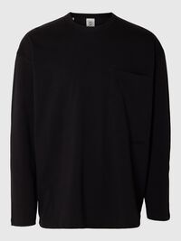 BOMULD LANGÆRMET T-SHIRT, Black Onyx, highres