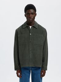 CORDUROY OVERSHIRT, Deep Forest, highres
