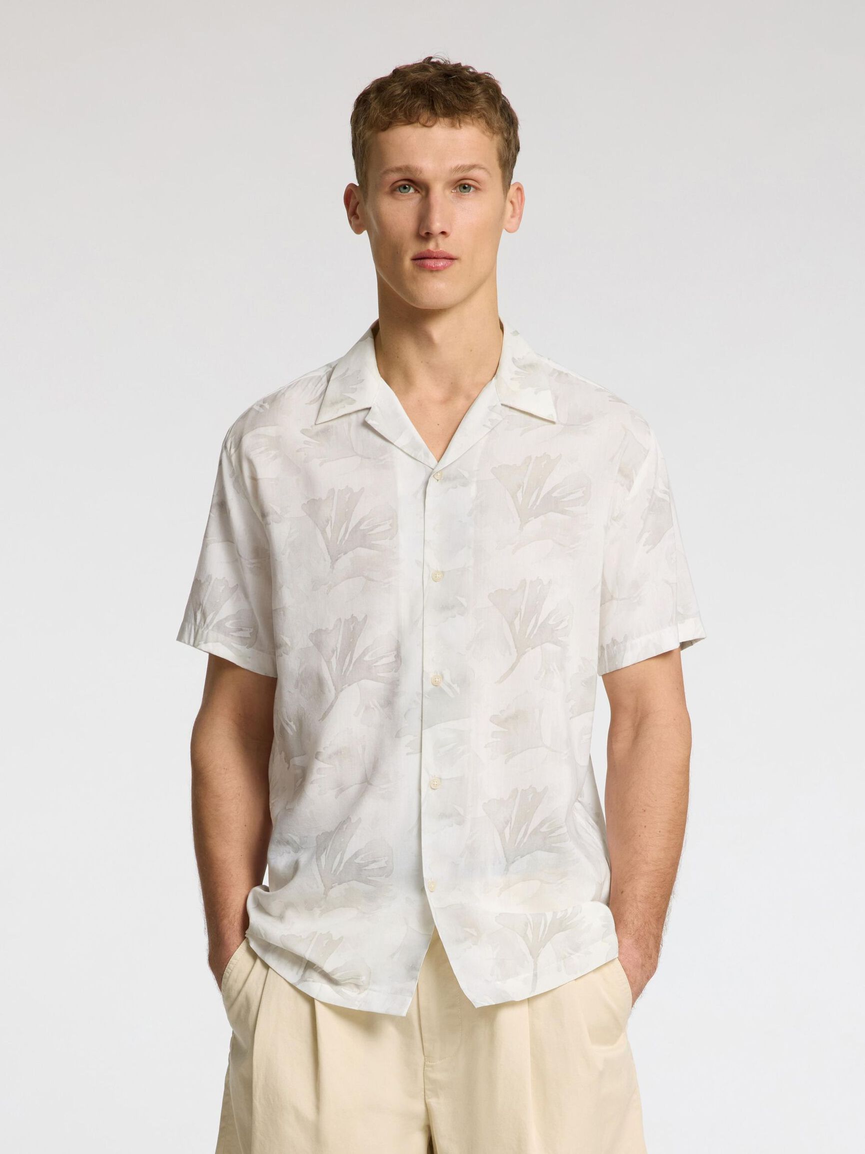 CUBAN COLLAR HEMD, White, highres