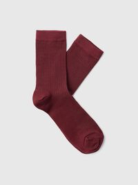 COTTON BLEND SOCKS, Tawny Port, highres