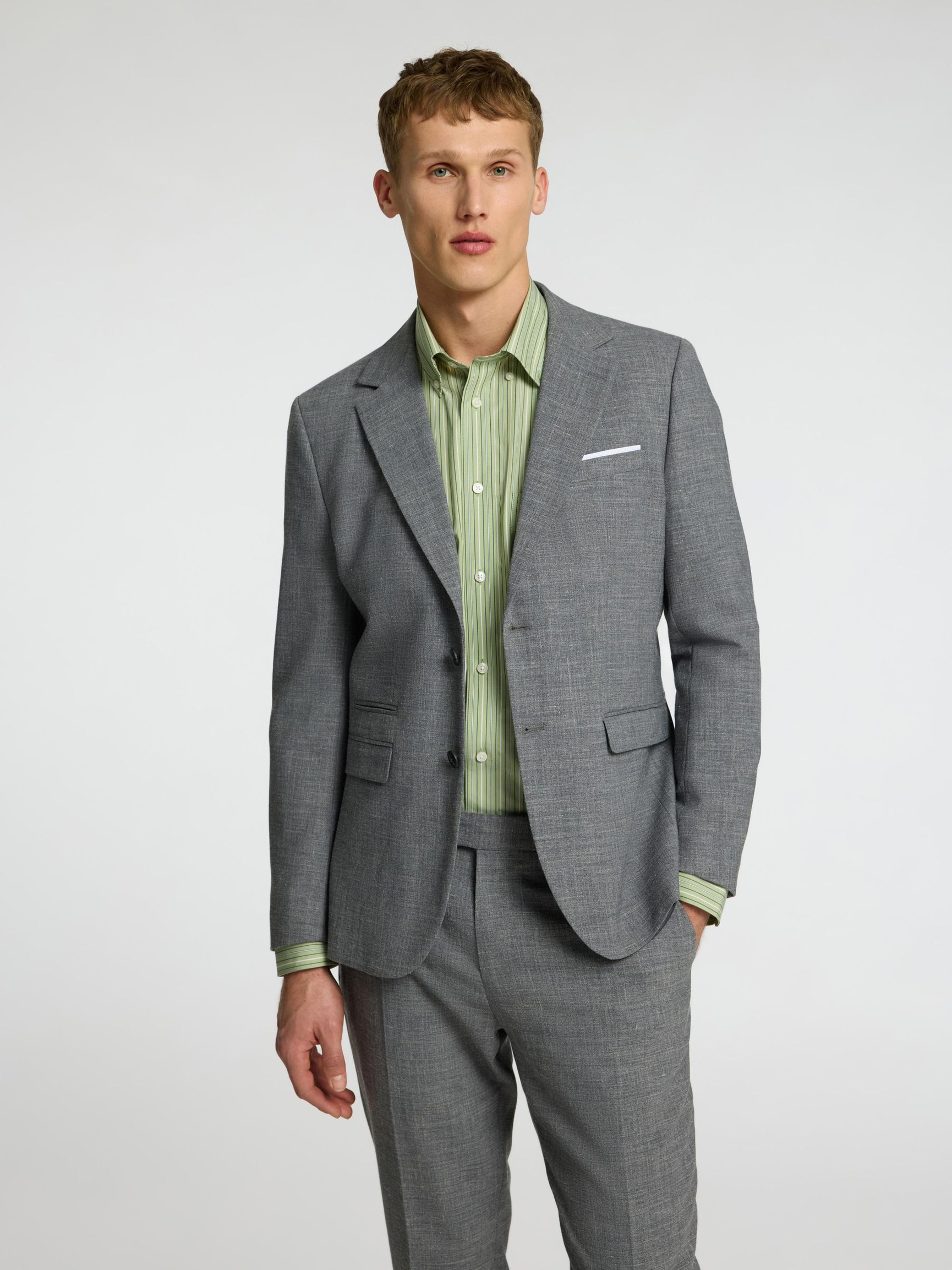COUPE SLIM PANTALON DE COSTUME, Grey, highres