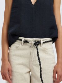 GEVLOCHTEN LEREN RIEM, Black, highres