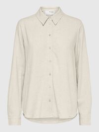 VISCOSE BLEND SHIRT, Sandshell, highres