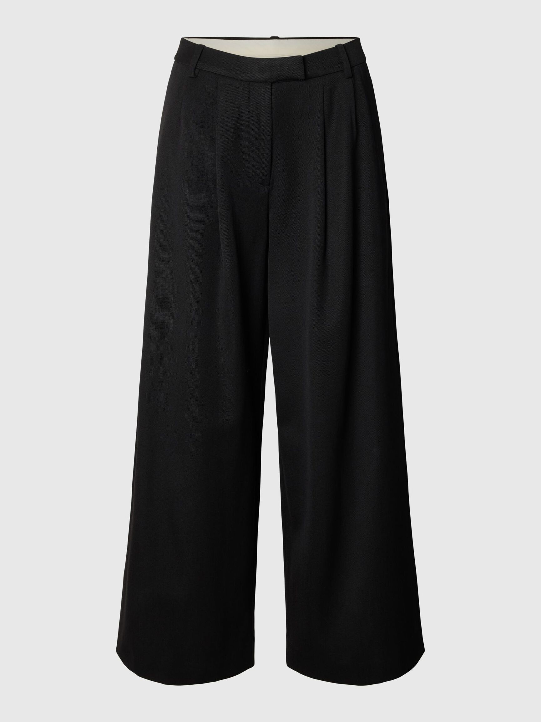 GEPLOOIDE HIGH-WAIST BROEK, Black, highres