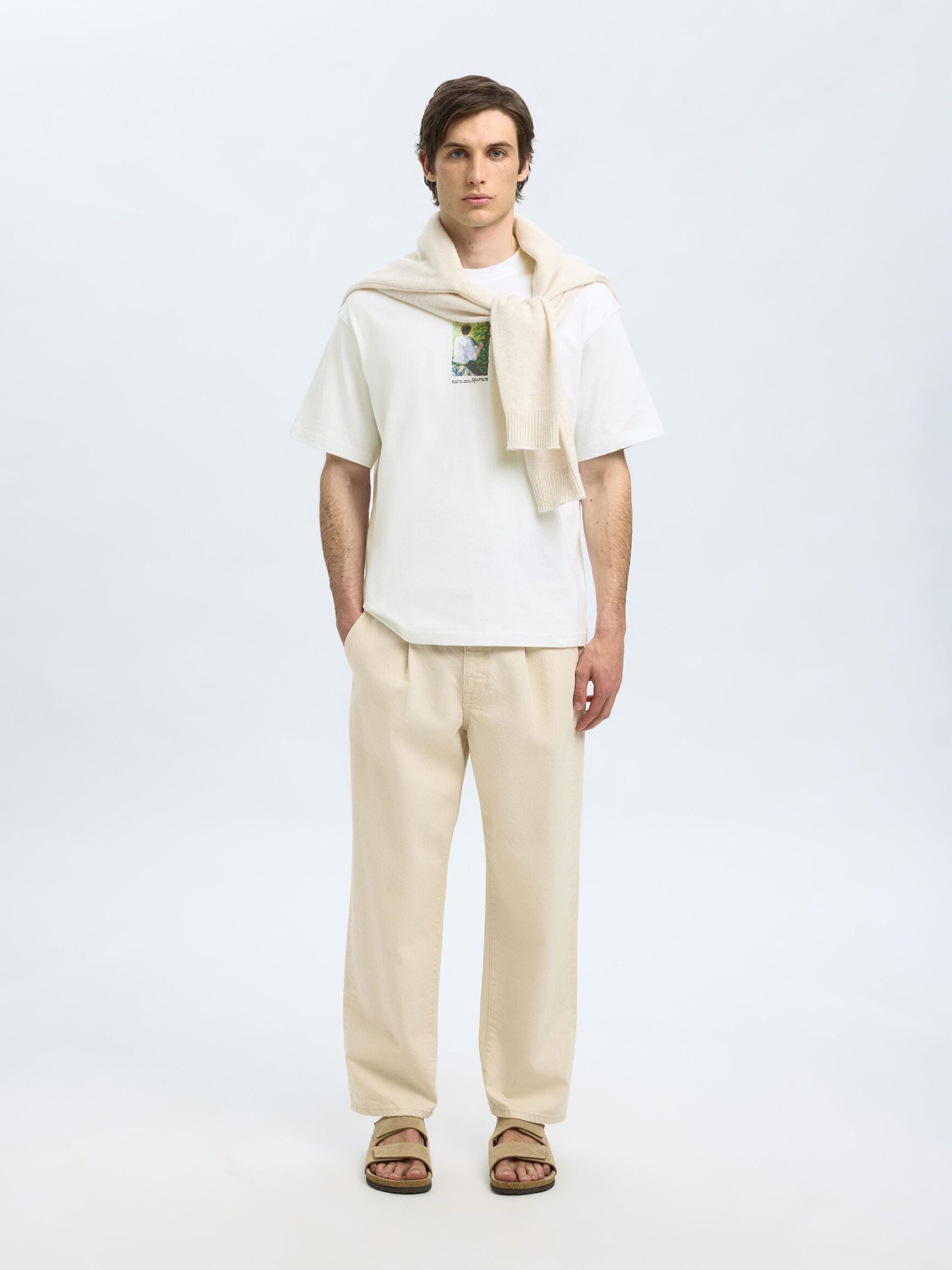 PRINTED CREWNECK T-SHIRT, Bright White, highres