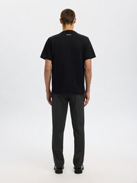 REGULAR FIT PRINTED CREWNECK T-SHIRT, Black, highres