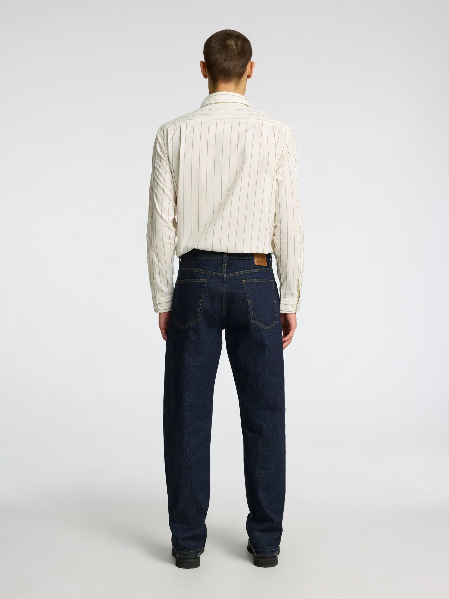 196 STRAIGHT FIT JEANS, Dark Blue Denim, highres