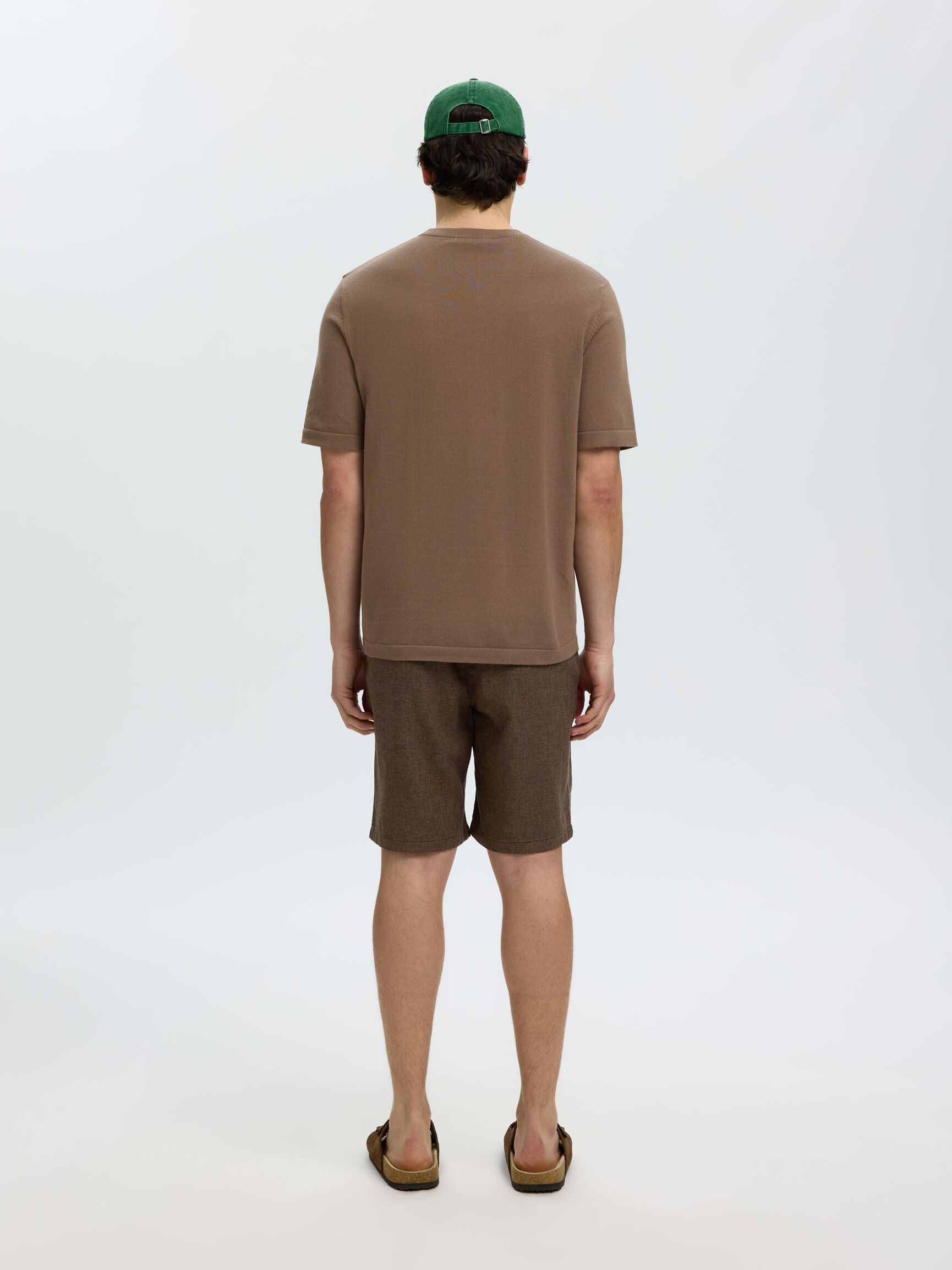 100% COTTON KNITTED TOP, Chocolate Chip, highres