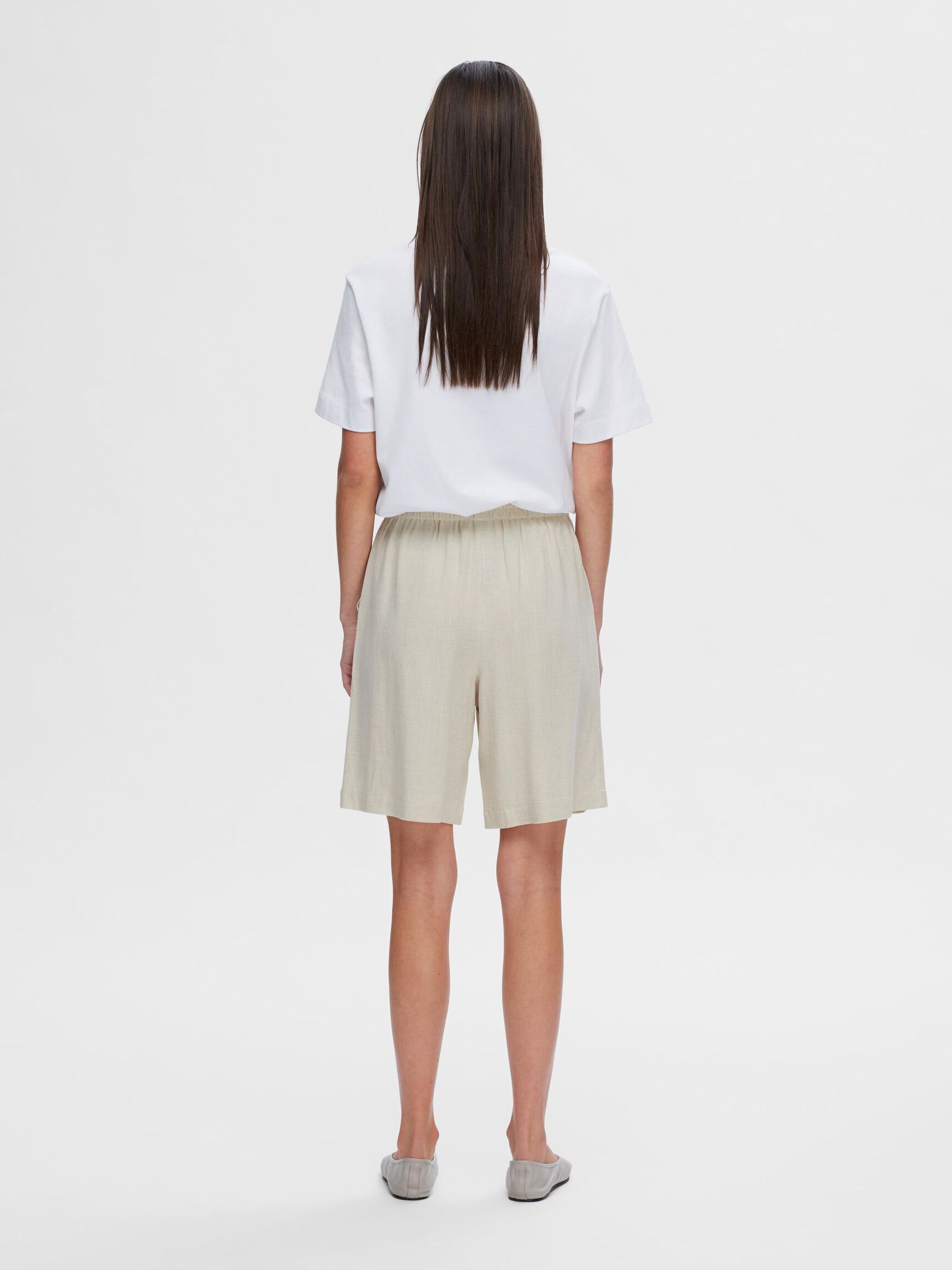 VISKOSEBLANDING SHORTS, Sandshell, highres