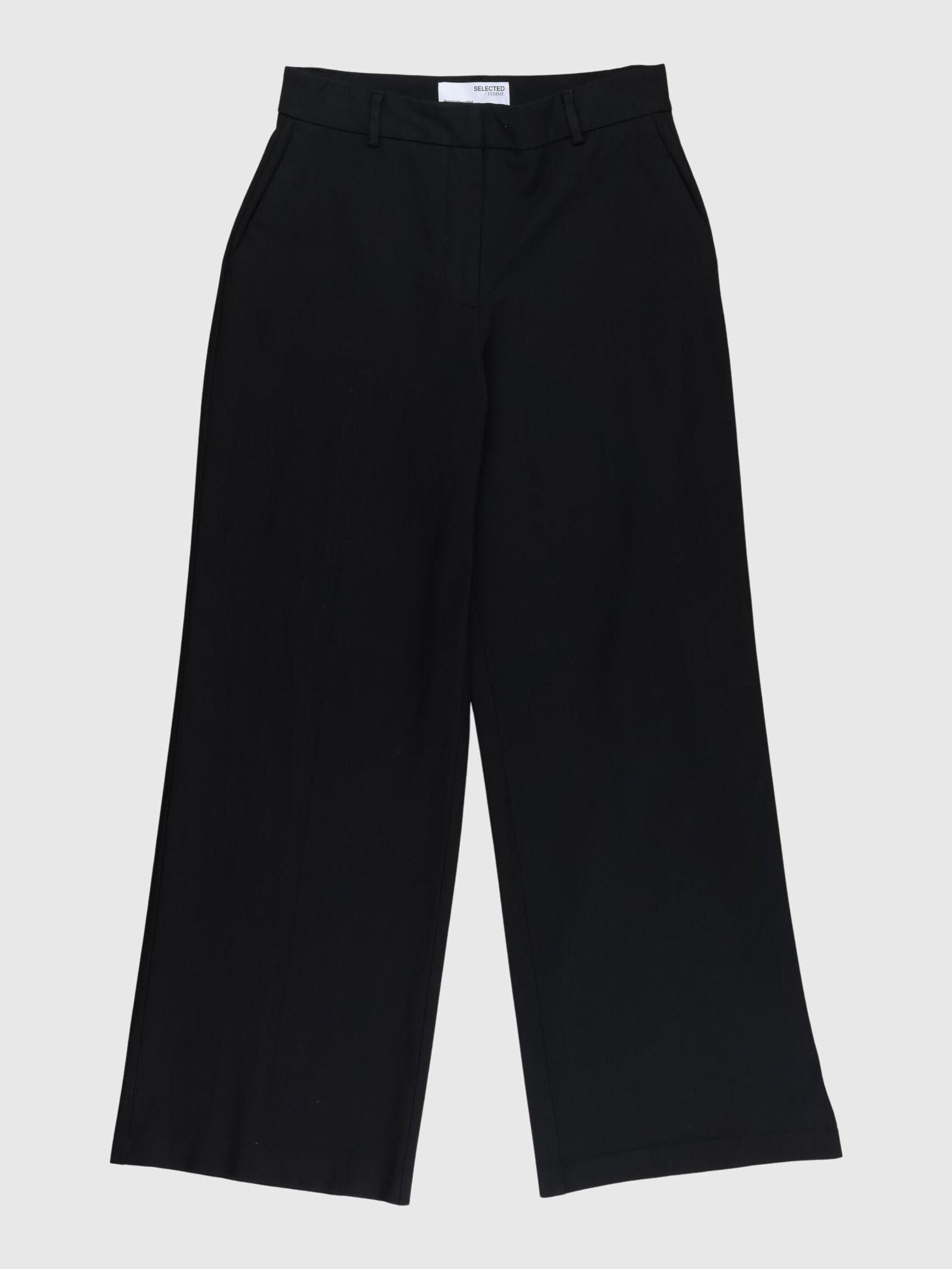KLASSISCHE HOSE MIT WEITEM BEIN, Black, highres