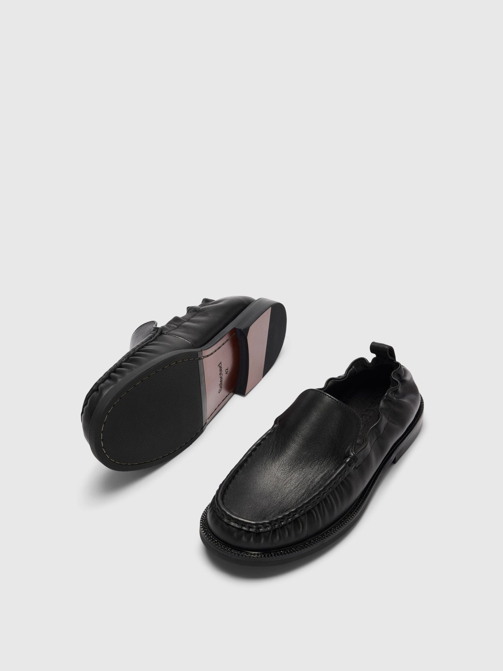 LEATHER  LOAFERS, Black, highres