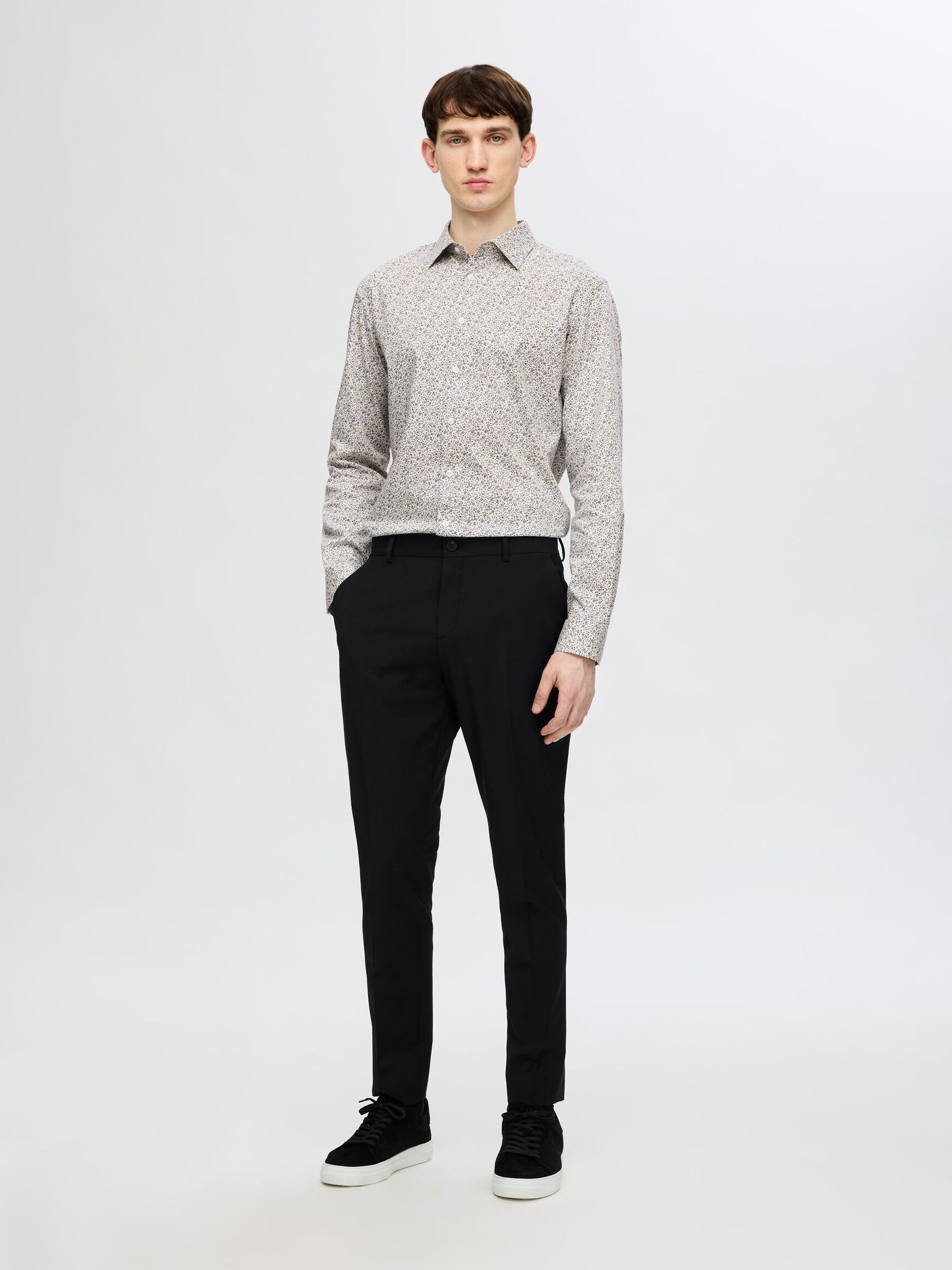 SLIM FIT SKJORTE, Egret, highres