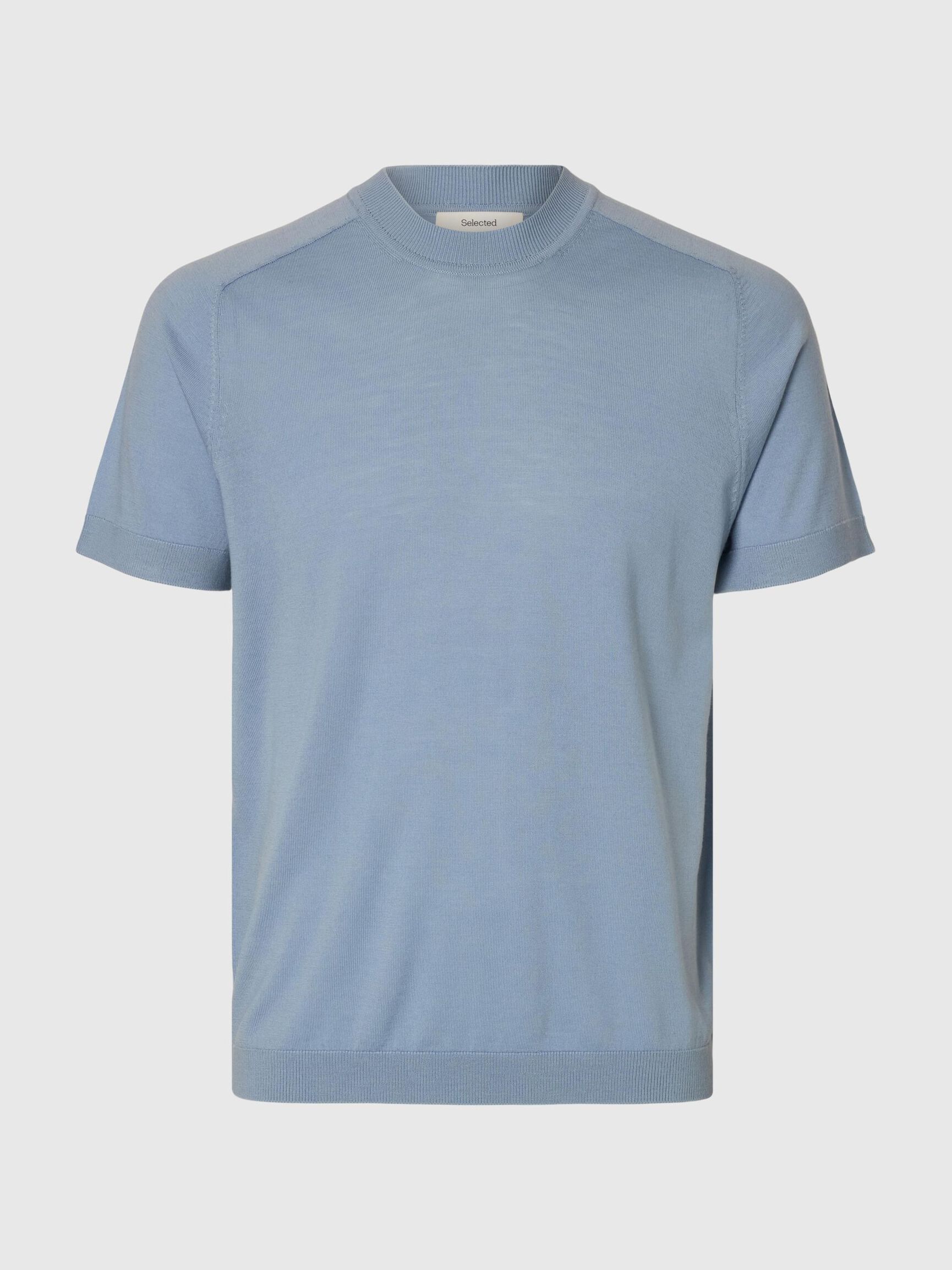 100% MERINO WOOL T-SHIRT, Dusty Blue, highres