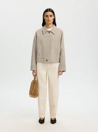 À MANCHES LONGUES VESTE COURTE, Greige, highres