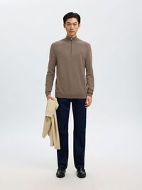 HALVE RITSSLUITING TRUI, Teak, highres