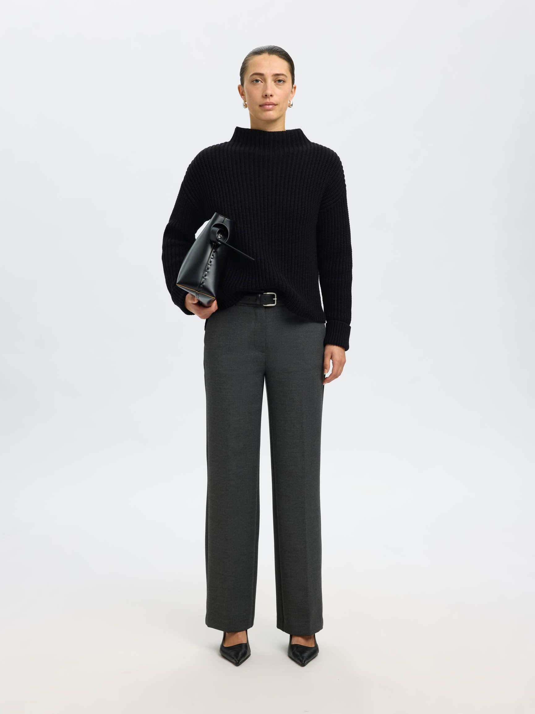 OVERSIZED PULLOVER, Black, highres