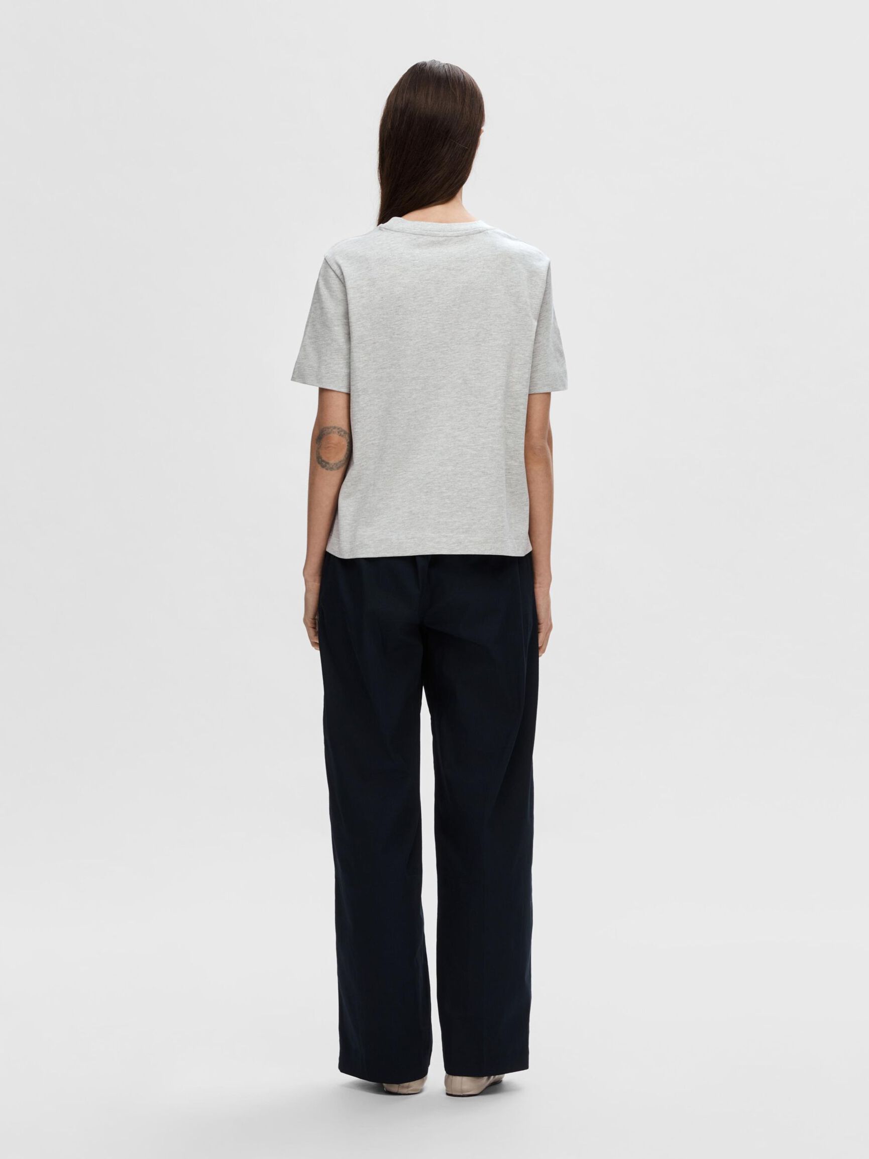 BOXY T-SHIRT, Light Grey Melange, highres