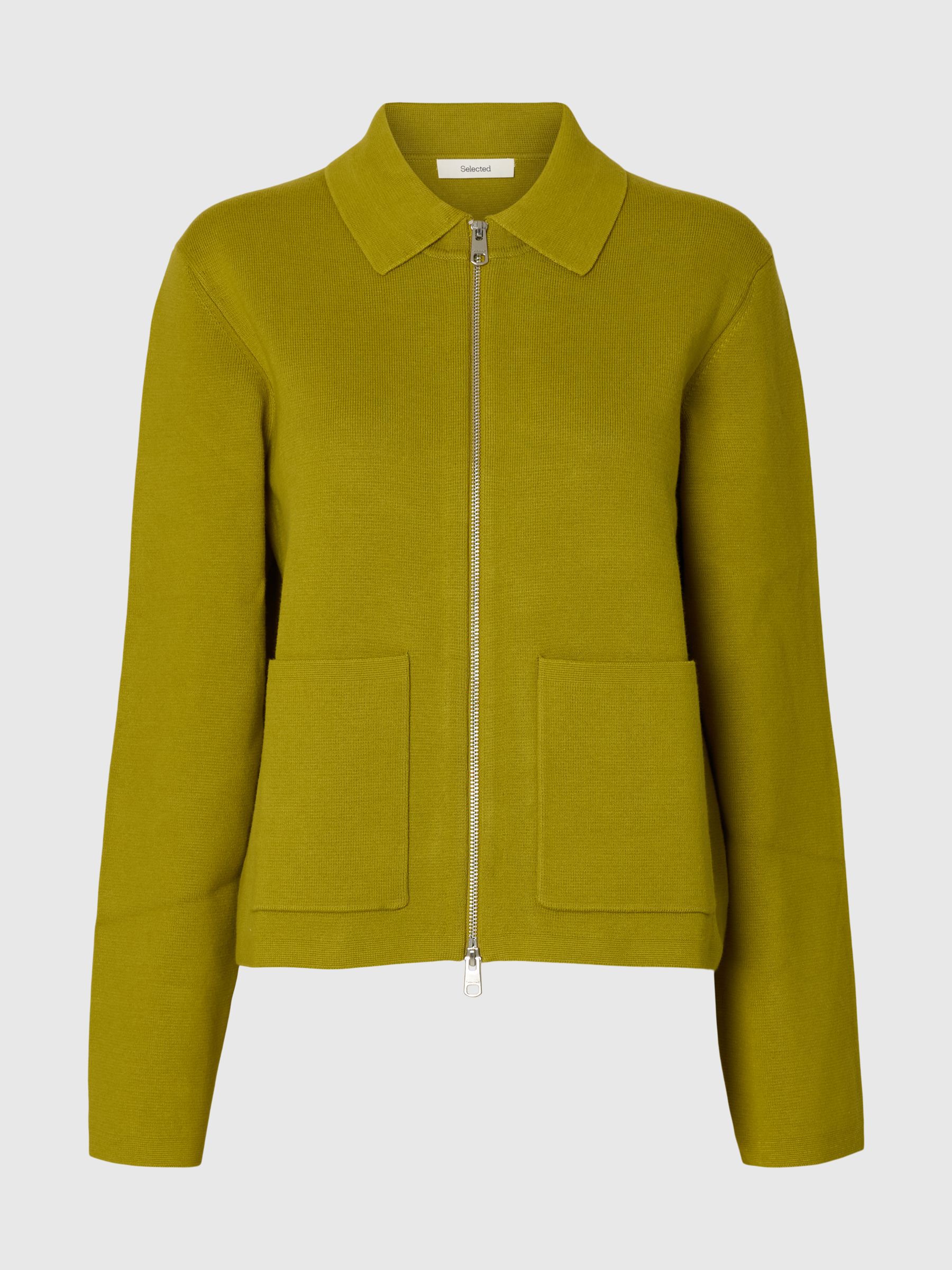 COTTON BLEND CARDIGAN | Yellow | Selected