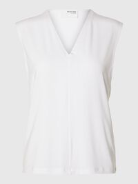 ÆRMELØS TOP MED V-HALS, Bright White, highres