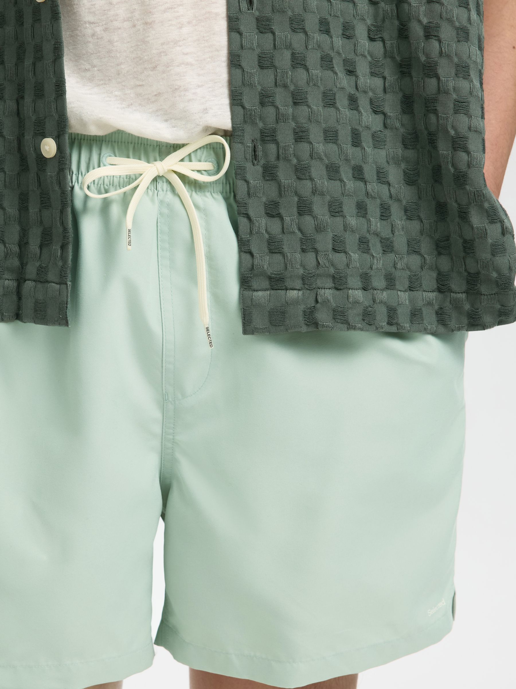 KLASSISCHE BADESHORTS, Aqua Gray, highres