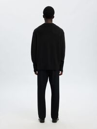 MEZCLA DE CACHEMIRA JERSEY DE PUNTO, Black, highres