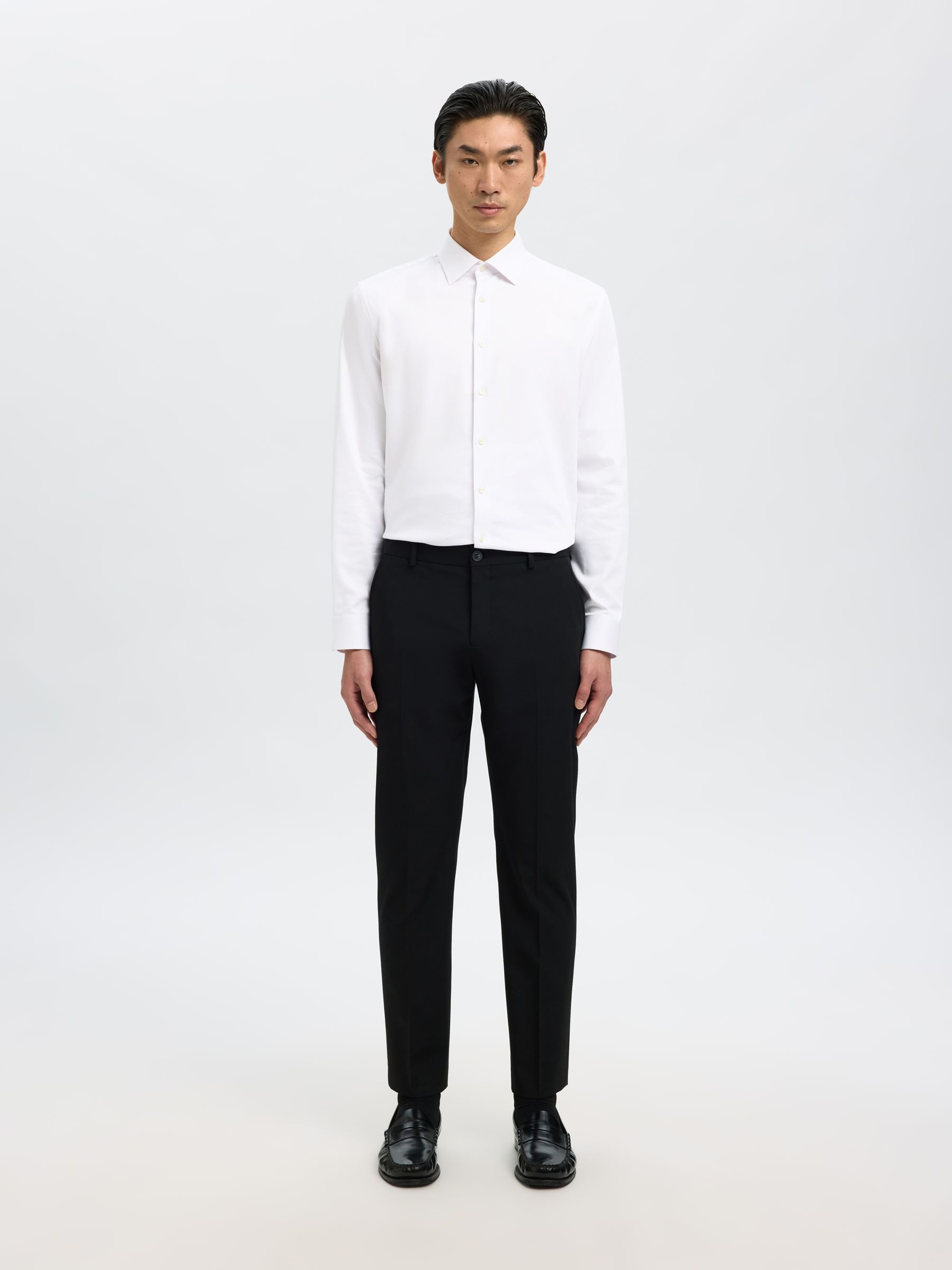 SLIM FIT STRETCH SHIRT, Bright White, highres