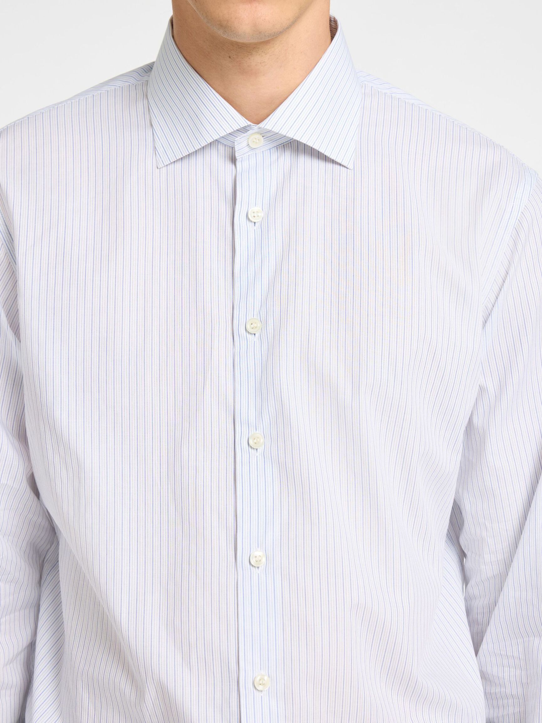 100% COTTON SLIM FIT SHIRT, Bright White, highres