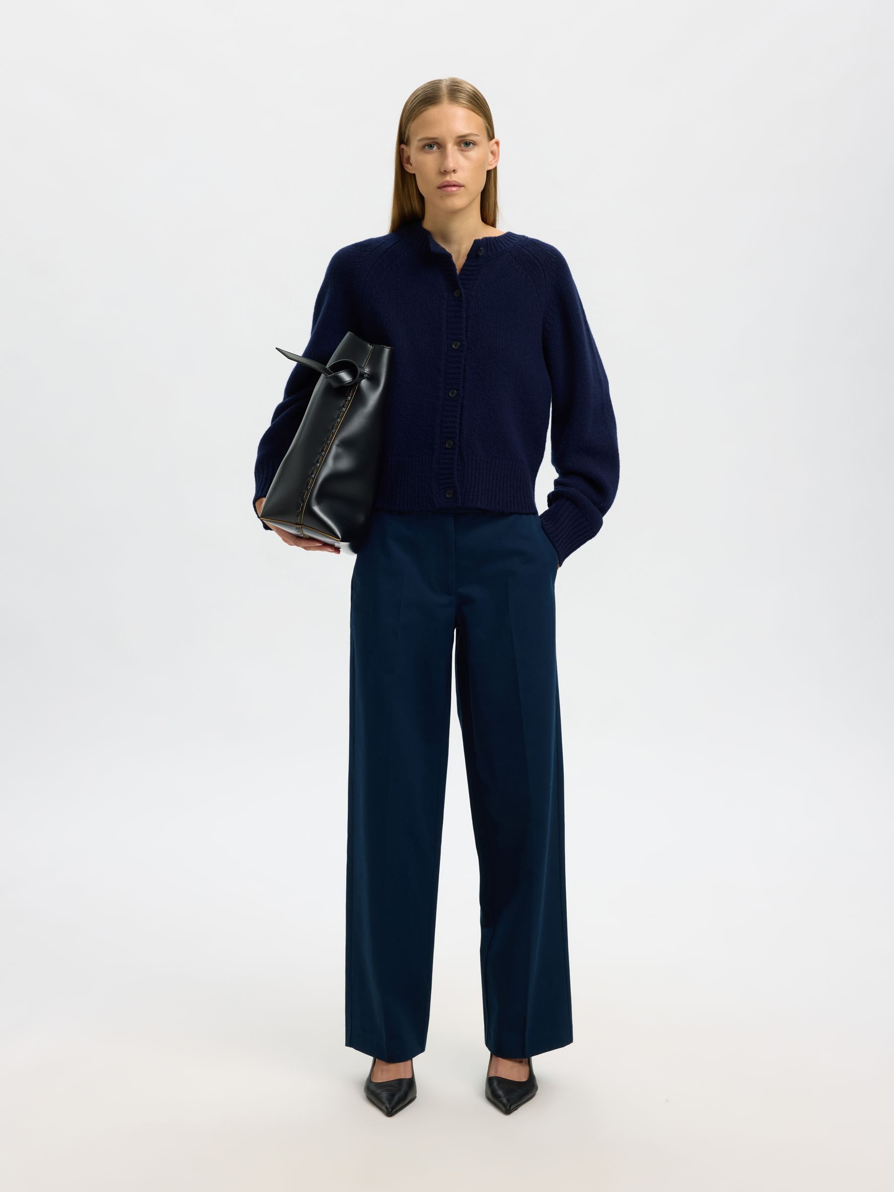 100% MERINOWOLL STRICKJACKE, Dark Sapphire, highres