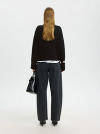 WOOL BLEND ROLL NECK JUMPER, Black, highres