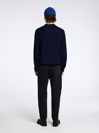 100% MERINOULL TRÖJA MED FUSKKRAGE, Navy Blazer, highres