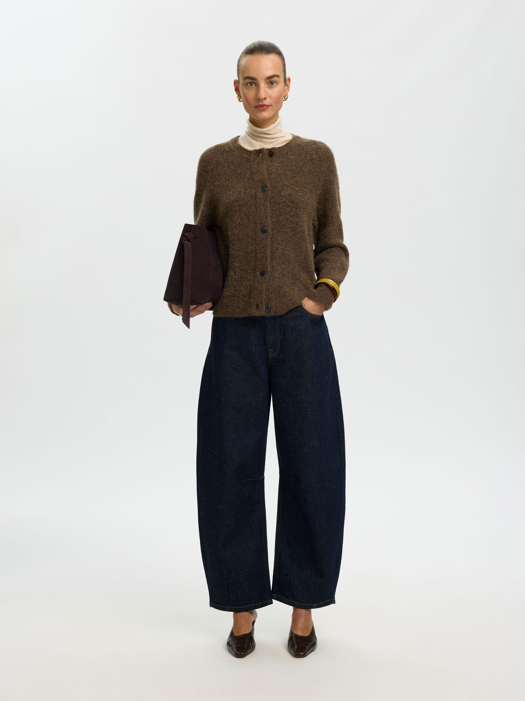 WOOL BLEND CARDIGAN, Dachshund, highres