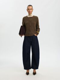 WOOL BLEND CARDIGAN, Dachshund, highres