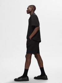VÅFFLAD SHORTS, Black, highres
