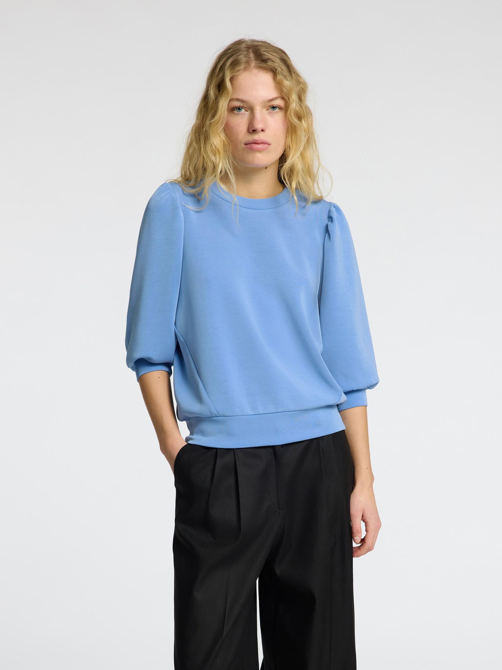 PUFFÄRMAR SWEATSHIRT, Cornflower Blue, highres