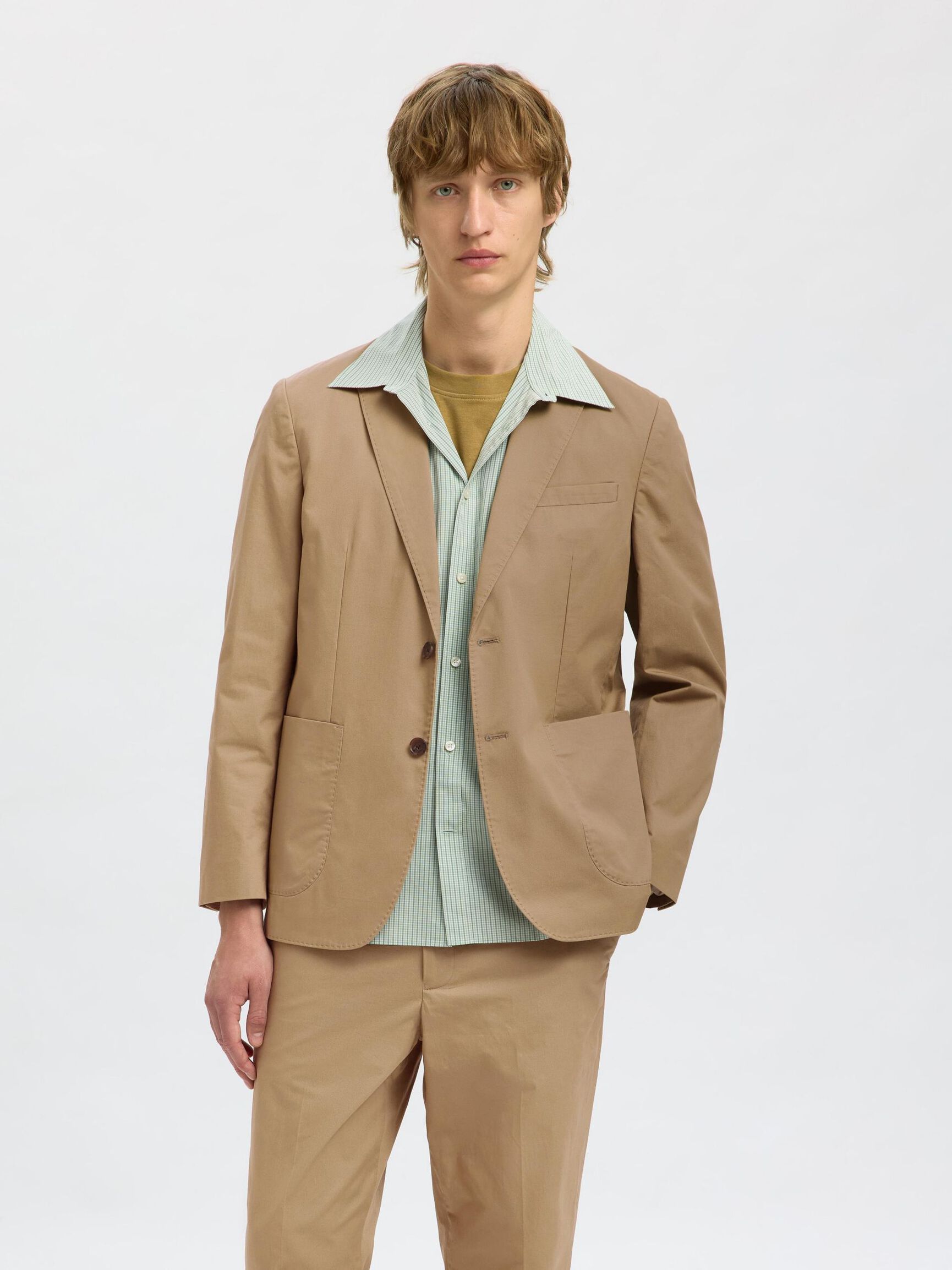100% COTTON BLAZER, Kelp, highres